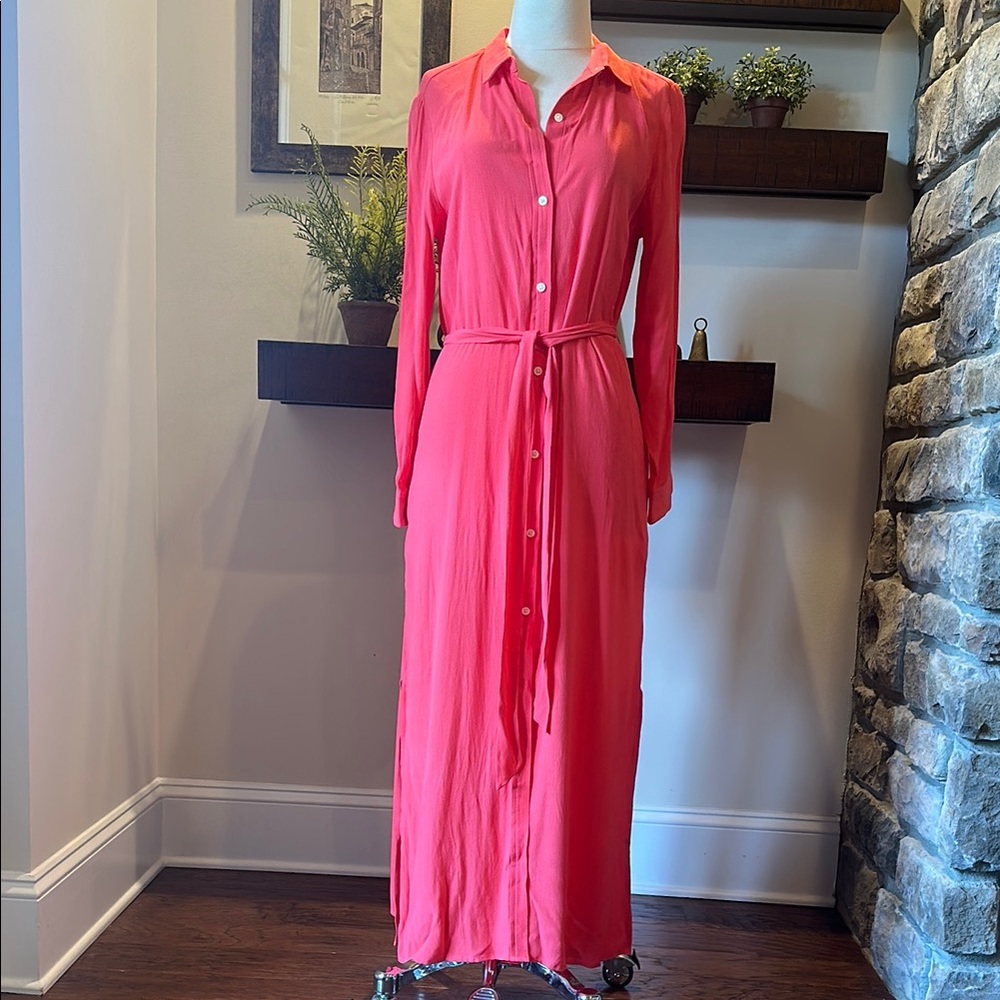 GAP WOMEN'S SHIRT LONG-SLEEVE MAXI DRESS